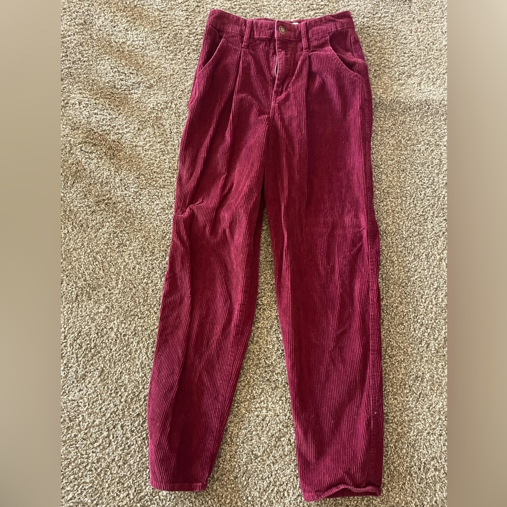 Burgundy corduroy Hollister pants